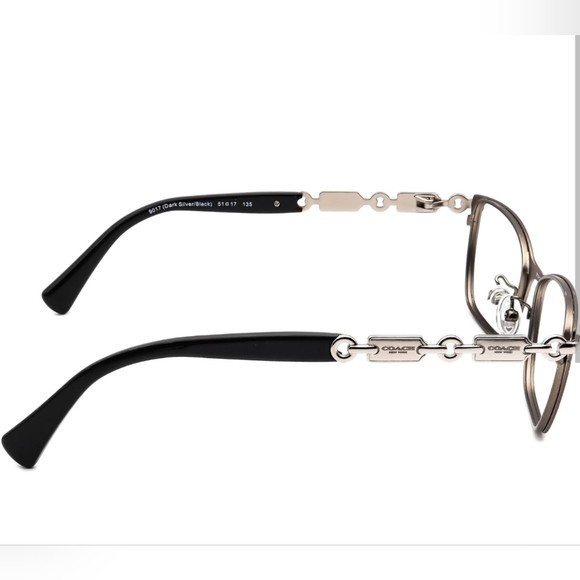 Coach Eyeglass Frames 5065 Dark Silver/Black Square Metal Frame - Picture 5 of 5
